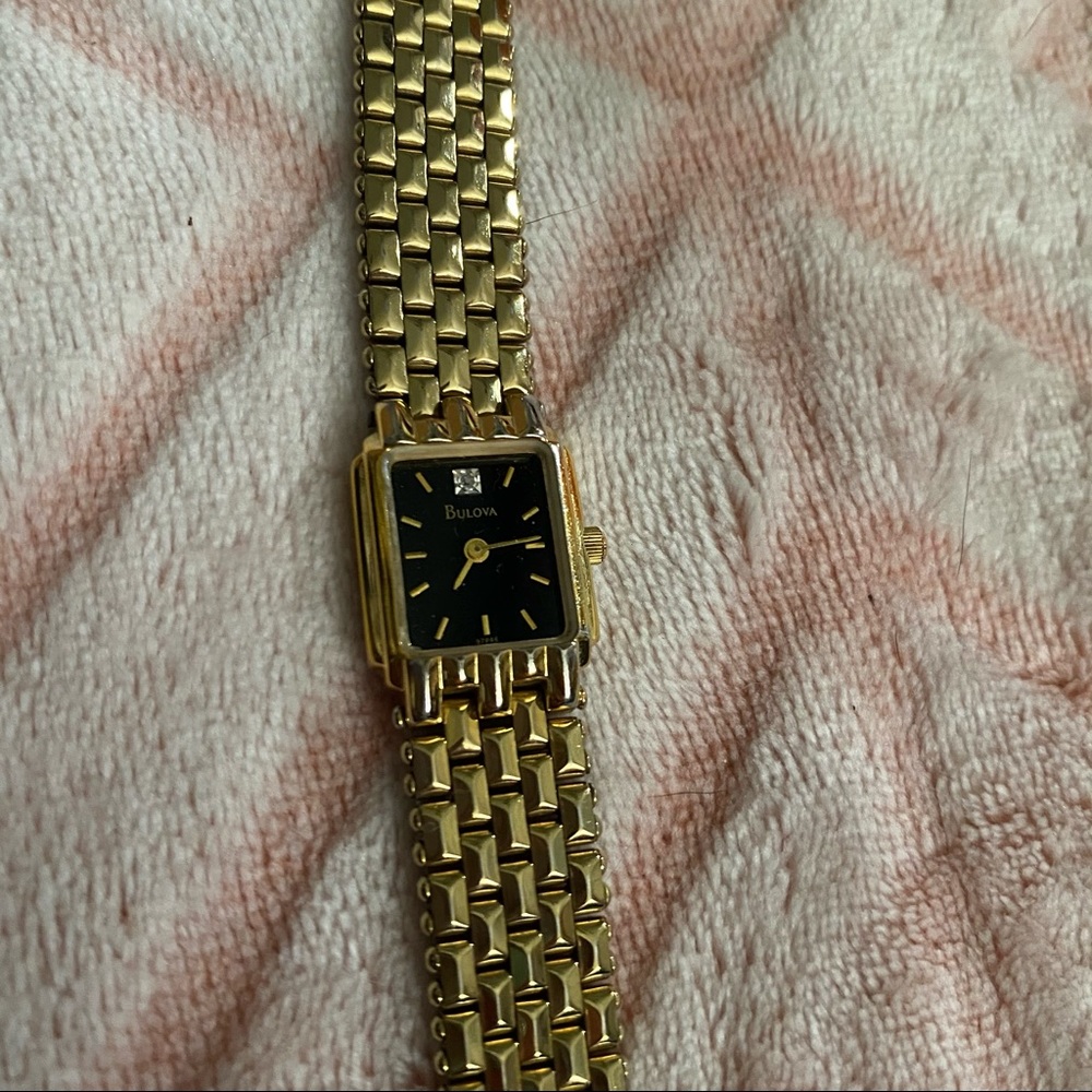 Bulova gold diamond watch